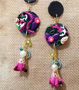 Handcrafted clay earrings